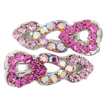 Karen Marie - Small Triple Heart Clips - Pink (set of 2)