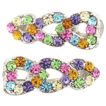 Karen Marie - Small Triple Heart Clips - Rainbow (set of 2)