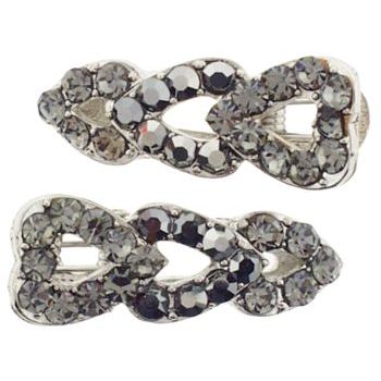 Karen Marie - Small Triple Heart Clips - Smoke (set of 2)