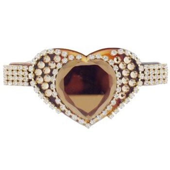 Karen Marie - Colossal Heart Buckle Barrette - Topaz (1)