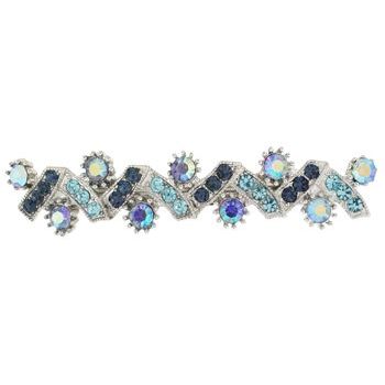 Karen Marie - Crystal Zig Zag Inspired Barrette - Blue (1)