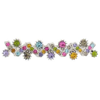 Karen Marie - Crystal Zig Zag Inspired Barrette - Rainbow (1)