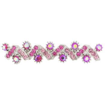 Karen Marie - Crystal Zig Zag Inspired Barrette - Pink (1)