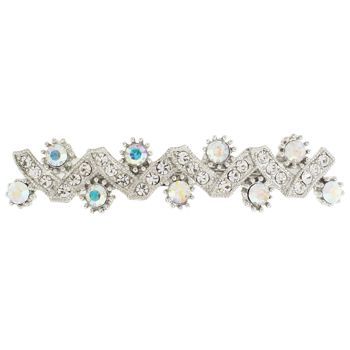 Karen Marie - Crystal Zig Zag Inspired Barrette - White (1)