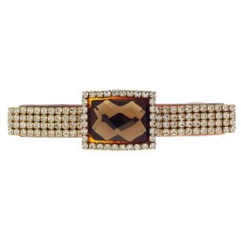 Karen Marie - Baby Colossal Diamond Buckle Barrette - Golden Topaz (1)
