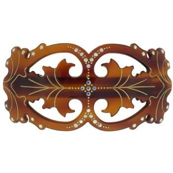Karen Marie - Crystal Encrusted French Leaf Barrette - Tort (1)