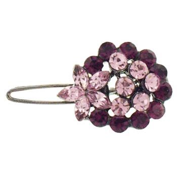 Karen Marie - Crystal Cluster & Flower Petite Clip - Amethyst (1)