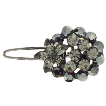 Karen Marie - Crystal Cluster & Flower Petite Clip - Smoke (1)