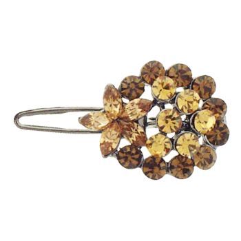 Karen Marie - Crystal Cluster & Flower Petite Clip - Topaz (1)