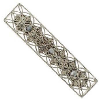 Karen Marie - Medium Filigree Crystal Barrette - Smoke (1)