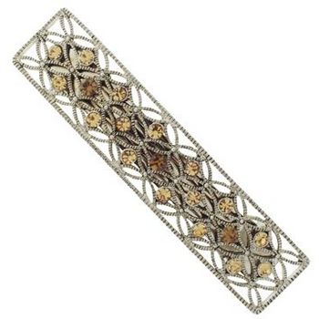Karen Marie - Medium Filigree Crystal Barrette - Gold Topaz (1)