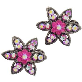 Karen Marie - Crystal Flower Clips - Rose (Set of 2)