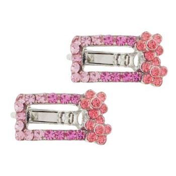 Karen Marie - Floating Crystal Rec Daisy Clips - Rose (Set of 2)