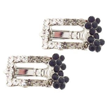 Karen Marie - Floating Crystal Rec Daisy Clips - Smoke (Set of 2)