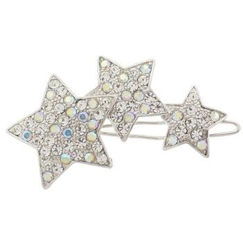 Karen Marie - Stardust Triple Star Barrette - White (1)