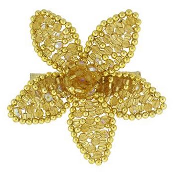 Balu - Pearl Flower Barrette - Golden Topaz (1)