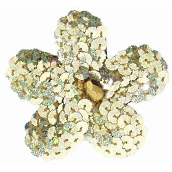 Balu - Small Sequin Flower Hair Clip - Iridescent Gold  (1)