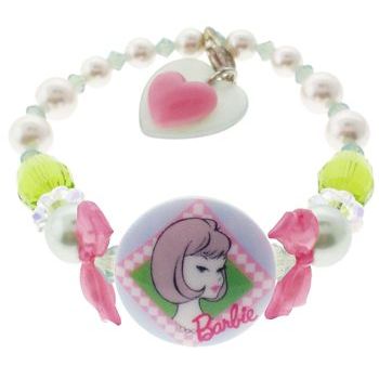 Tarina Tarantino - Pearl & Crystal Stretch Bracelet w/Barbie Cameo - White (1)