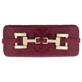 Susan Daniels - Barrette - Patent Leather - Red w/Gold Clamp (1)
