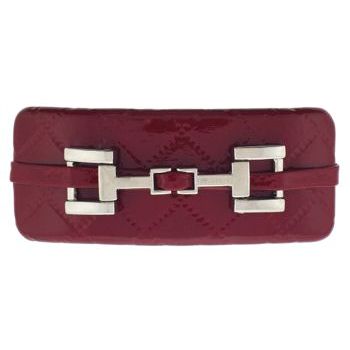 Susan Daniels - Barrette - Patent Leather - Red w/Silver Clamp (1)