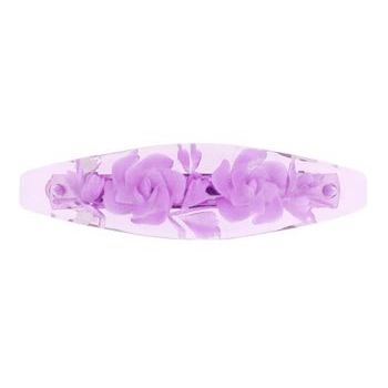 HB HairJewels - Oval Rose Barrette - Lavender