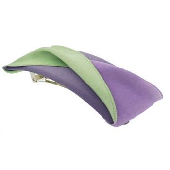 Susan Daniels - Barrette - Purple & Green Satin Twist Barrette (1)