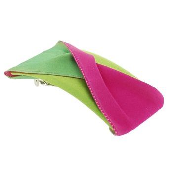 Susan Daniels - Barrette - Pink & Green Satin Twist Barrette (1)