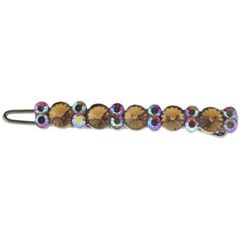 Karen Marie - Crystal Line Encrusted Clip - Dark Topaz & AB (1)