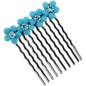 Karen Marie - Petite Four Flower Comb - Turquoise (1)