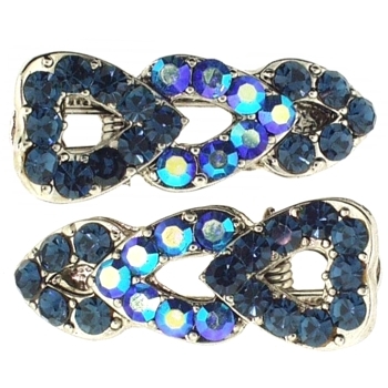 Karen Marie - Small Triple Heart Clips - Sapphire (set of 2)