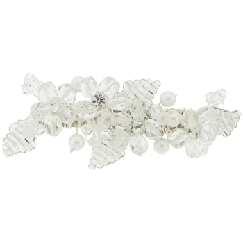 Balu - Crystal Flower & Pearl Barrette - Clear (1)