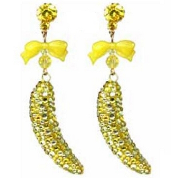 Tarina Tarantino - CocoBanana - Swarovski Crystal Pave Banana Drop Earrings