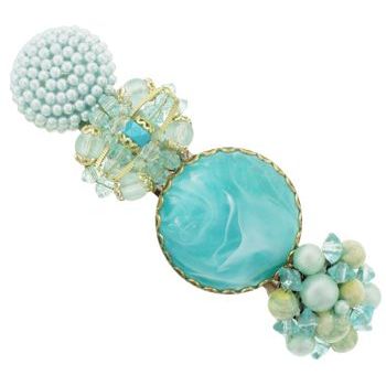 Lenora Dame - Vintage Barrette - Antique Blue - Design #4