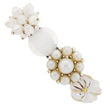 Lenora Dame - Vintage Barrette - Classic White - Design #4