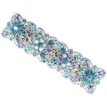 Karen Marie - Square Flower Barrette - Blue (1)