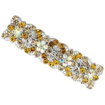 Karen Marie - Square Flower Barrette - Amber (1)