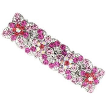 Karen Marie - Square Flower Barrette - Rose (1)