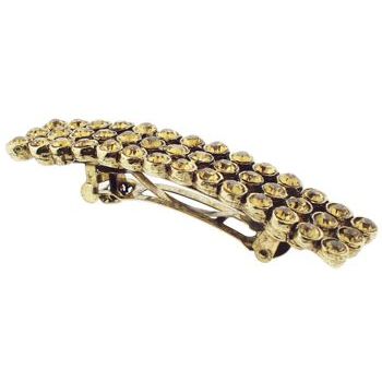 Stacey Lapidus - Crystal French Barrette - Small Antique Gold/Light Topaz (1)