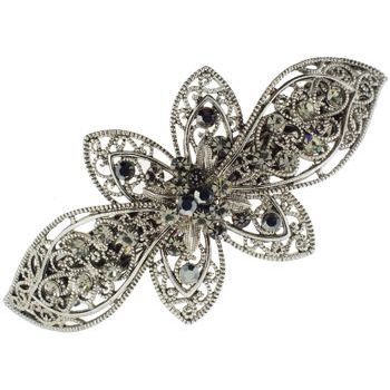 Karen Marie - Ornate Filigree Barrette - Smoke (1)