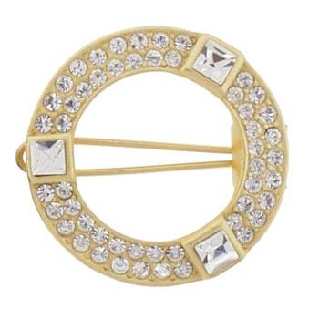 Roberta Chiarella - Round Crystal Barrette - Gold (1)