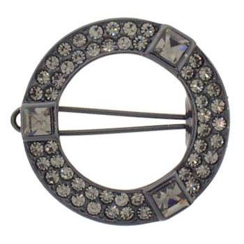 Roberta Chiarella - Round Crystal Barrette - Hematite (1)