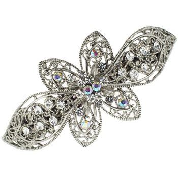 Karen Marie - Ornate Filigree Barrette - Crystal (1)