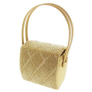 Karen Marie - Gold Beaded Diamond Mini Evening Handbag