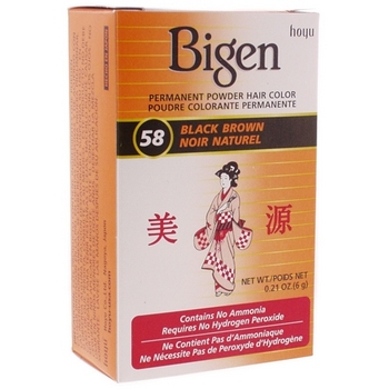 Bigen - Permanent Powder Hair Color - Black Brown #58