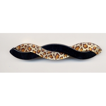 France Luxe - Twist Barrette - Black/Leopard