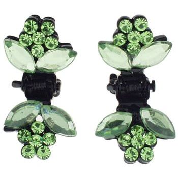 Karen Marie - Tiny Crystal Daisy Claw - Peridot (Set of 2)
