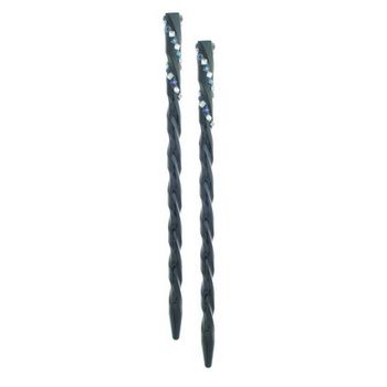 HB HairJewels - Twist Hairsticks w/Iridescent Chips - Black