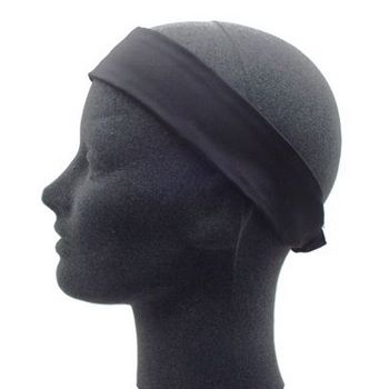 Susan Daniels - Silk Headwrap - Black w/Elastic Back Band (1)