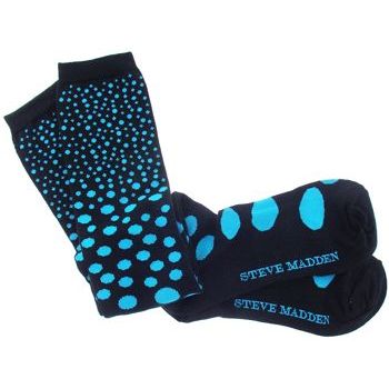 Steve Madden - Knee High Socks - Black & Turq Spotted (Pair of 2)