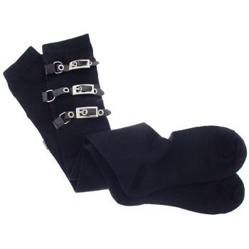 Steve Madden - Knee High Socks w/Buckles - Black (Pair of 2)